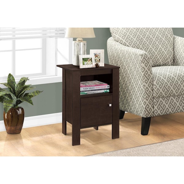 Homeroots Cappuccino Night Stand Accent Table with Storage 332734 - main